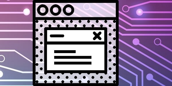 Icone de modal em site com fundo de conexão de pontos e linhas para representar abertura de página
