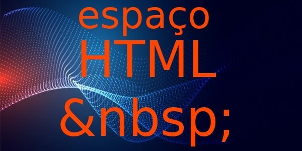 Fundo azul, efeito de onda pontilhada, escrito espaço HTML NBSP