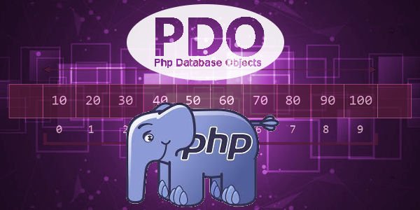 logo PDO (PHP Database Object) vazado acima de estrutura de 